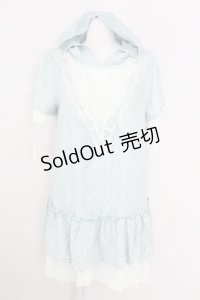 axes femme / フード付きレース半袖プルオーバー  ミント T-25-10-01-014-AX-TO-HS-ZS