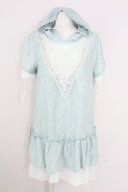 画像1: axes femme / フード付きレース半袖プルオーバー  ミント T-25-10-01-014-AX-TO-HS-ZT