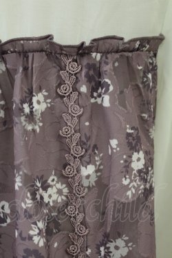 画像3: axes femme / 花柄切替シフォントップス  パープルｘオフ T-25-10-01-015-AX-TO-HS-ZT
