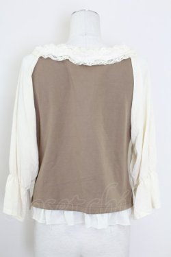 画像2: axes femme / ドッキングレースアッププルオーバー  ベージュ T-25-10-01-016-AX-TO-HS-ZT