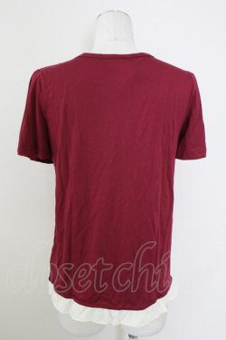 画像2: axes femme / リボン付きブロッキングプルオーバー  ワイン T-25-10-01-017-AX-TO-HS-ZT
