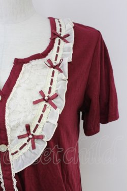 画像3: axes femme / リボン付きブロッキングプルオーバー  ワイン T-25-10-01-017-AX-TO-HS-ZS