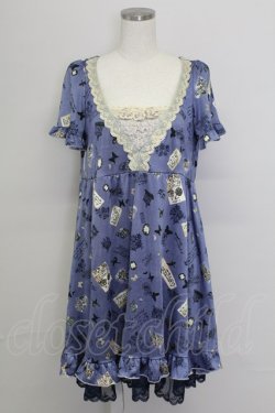画像1: axes femme / メッセージモチーフチュニック  ブルー T-25-10-02-001-AX-OP-HR-ZT