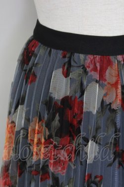 画像3: axes femme / 花柄チュールプリーツスカート  グレー T-25-10-02-023-AX-SK-HR-ZT