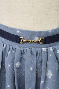 画像3: axes femme / 雪降る街柄ミドルスカート  ブルー T-25-10-02-024-AX-SK-HR-ZT