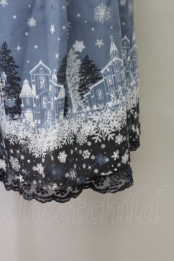 画像4: axes femme / 雪降る街柄ミドルスカート  ブルー T-25-10-02-024-AX-SK-HR-ZT