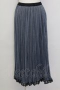 axes femme POETIQUE / ラメプリーツスカート  ブルーｘ黒 T-25-10-02-026-AX-SK-HR-ZS