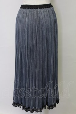 画像2: axes femme POETIQUE / ラメプリーツスカート  ブルーｘ黒 T-25-10-02-026-AX-SK-HR-ZT