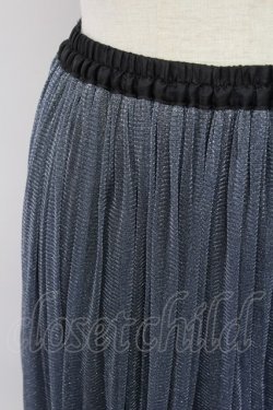 画像3: axes femme POETIQUE / ラメプリーツスカート  ブルーｘ黒 T-25-10-02-026-AX-SK-HR-ZT