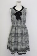 axes femme / 音符柄シフォンワンピース  グリーン T-25-10-02-004-AX-OP-HR-ZS