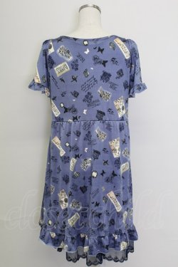 画像2: axes femme / メッセージモチーフチュニック  ブルー T-25-10-02-001-AX-OP-HR-ZT