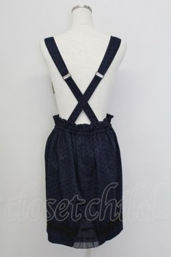 画像2: axes femme / ドットフロッキーサス付スカート  紺 T-25-10-02-006-AX-SK-HR-ZT