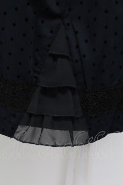 画像3: axes femme / ドットフロッキーサス付スカート  紺 T-25-10-02-006-AX-SK-HR-ZT