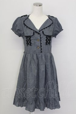 画像1: axes femme / レースアップポケットワンピース  グレー T-25-10-02-008-AX-OP-HR-ZT
