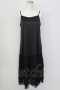 axes femme / レース使いペチワンピース  黒 T-25-10-02-010-AX-OP-HR-ZS
