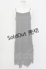 axes femme / レース使いペチワンピース  黒 T-25-10-02-010-AX-OP-HR-ZS