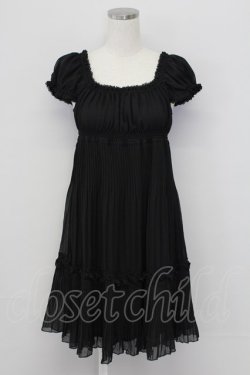 画像1: axes femme / シフォンプリーツワンピース  黒 T-25-10-02-011-AX-OP-HR-ZT