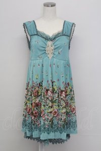 axes femme / プリントシフォンチュニック  グリーン T-25-10-02-002-AX-OP-HR-ZS