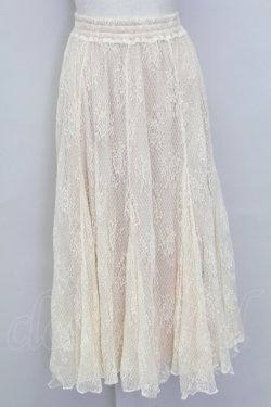 画像1: axes femme / レーシーロングスカート  ベージュ T-25-10-02-018-AX-SK-HR-ZT