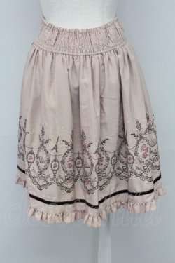 画像2: axes femme / カラー刺繍レースアップスカート  ピンクベージュ T-25-10-02-020-AX-SK-HR-ZT