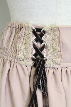 画像3: axes femme / カラー刺繍レースアップスカート  ピンクベージュ T-25-10-02-020-AX-SK-HR-ZT
