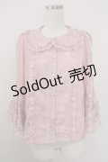 axes femme kawaii / レーシー姫袖ブラウス  ピンク T-25-10-05-003-AX-BL-SA-ZT