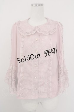 画像1: axes femme kawaii / レーシー姫袖ブラウス  ピンク T-25-10-05-003-AX-BL-SA-ZT