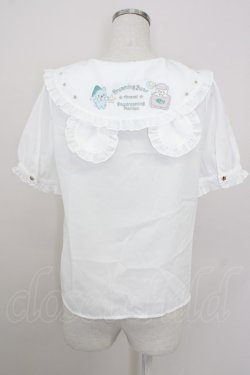画像2: Amavel / Fantasy Dreaming Bearブラウス  白Ｘミント T-25-10-05-001-CA-BL-SA-ZT