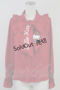 画像1: axes femme / ハローキティ刺繍ブラウス  赤 T-25-10-05-004-AX-BL-SA-ZT