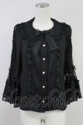 axes femme kawaii / レーシー姫袖ブラウス  黒 T-25-10-05-006-AX-BL-SA-ZT