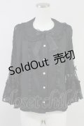 axes femme kawaii / レーシー姫袖ブラウス  黒 T-25-10-05-006-AX-BL-SA-ZT