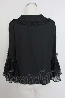 画像2: axes femme kawaii / レーシー姫袖ブラウス  黒 T-25-10-05-006-AX-BL-SA-ZT