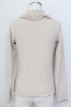 画像2: axes femme / 立体フラワー付リブカットPO  ベージュ T-25-10-08-003-AX-TO-SA-ZT