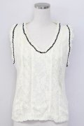 axes femme / レーシーチルデンニットベスト  アイボリー T-25-10-08-004-AX-TO-SA-ZT