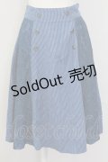 axes femme / ストライプ&レーススカート  青Ｘ白 T-25-10-08-036-AX-SK-SA-ZI