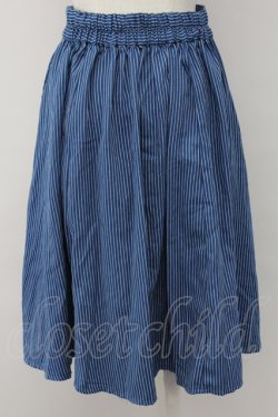 画像2: axes femme / ストライプ&レーススカート  青Ｘ白 T-25-10-08-036-AX-SK-SA-ZT