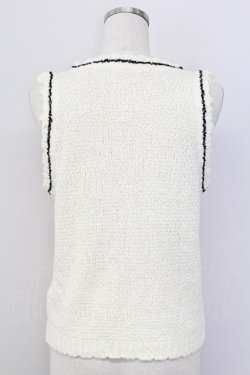 画像2: axes femme / レーシーチルデンニットベスト  アイボリー T-25-10-08-004-AX-TO-SA-ZT