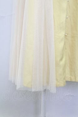 画像4: axes femme / サイドチュールロングスカート  イエロー T-25-10-08-037-AX-SK-SA-ZT