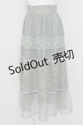 axes femme / チュールレースティアードスカート M グリーン T-25-10-08-038-AX-SK-SA-ZI