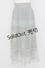 axes femme / チュールレースティアードスカート M グリーン T-25-10-08-038-AX-SK-SA-ZI