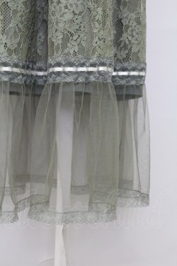 画像4: axes femme / チュールレースティアードスカート M グリーン T-25-10-08-038-AX-SK-SA-ZI