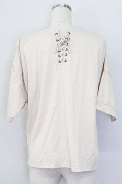 画像2: axes femme / 編上ロングTシャツ  ベージュ T-25-10-08-001-AX-TO-SA-ZT