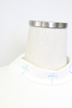 画像3: E hyphen world gallery / クロス刺繍ハイネックカットソー  白Ｘサックス T-25-10-08-006-LO-TO-SA-ZT