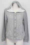 axes femme / ビジューデザインパーカー M グレー T-25-10-08-011-AX-TO-SA-ZT