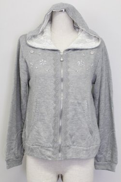 画像1: axes femme / ビジューデザインパーカー M グレー T-25-10-08-011-AX-TO-SA-ZT