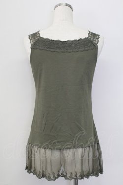 画像2: axes femme / 蝶々モチーフ付きロングタンク Ｍ カーキ T-25-10-08-013-AX-TO-SA-ZT