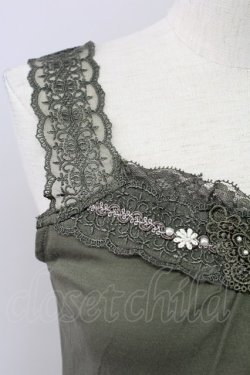 画像3: axes femme / 蝶々モチーフ付きロングタンク Ｍ カーキ T-25-10-08-013-AX-TO-SA-ZT