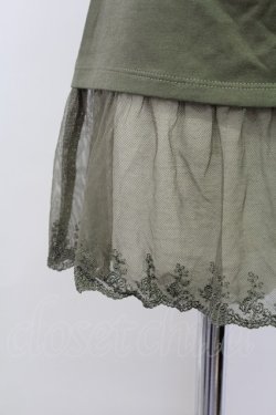 画像4: axes femme / 蝶々モチーフ付きロングタンク Ｍ カーキ T-25-10-08-013-AX-TO-SA-ZT