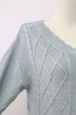 画像3: axes femme / サイドプリーツニットチュニック M サックス T-25-10-08-014-AX-TO-SA-ZI (3)