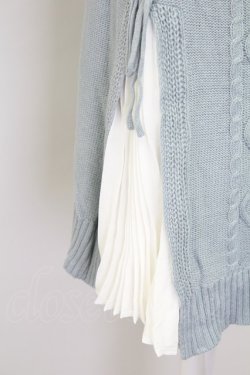 画像4: axes femme / サイドプリーツニットチュニック M サックス T-25-10-08-014-AX-TO-SA-ZT